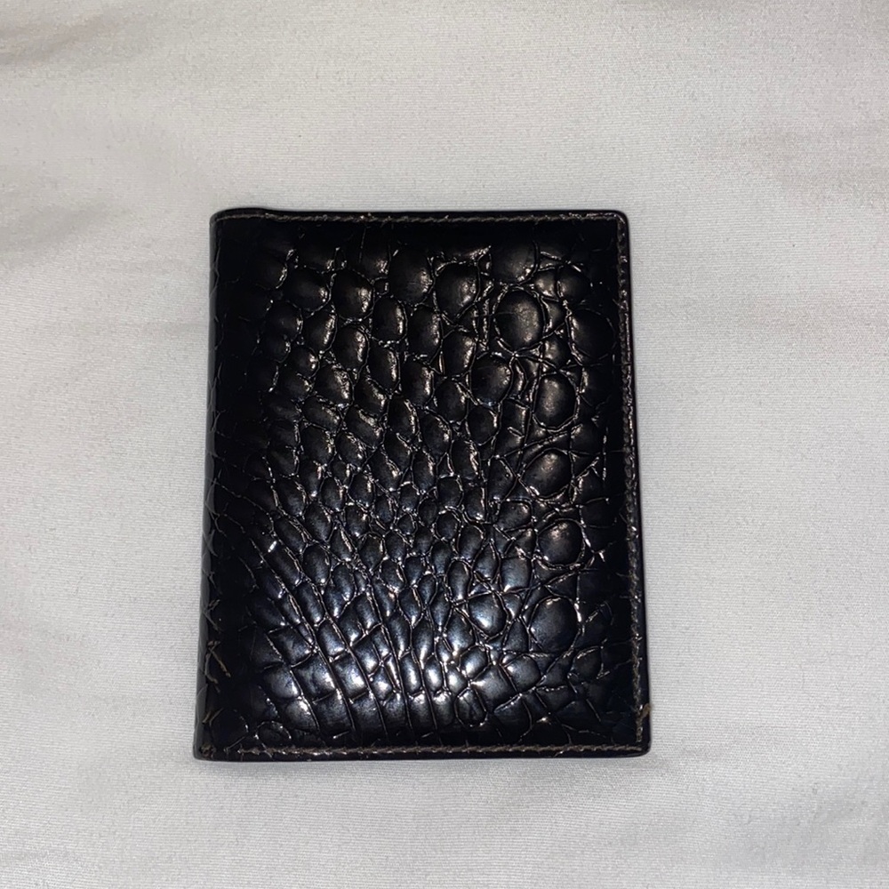 Budd Leather Crocodile Bidente vintage slim wallet/ cardholder